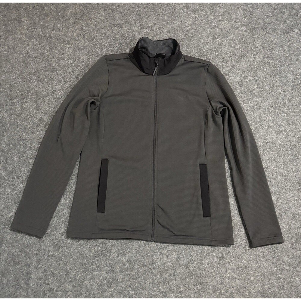 The North Face Jacket Women’s Large Grid Fleece Charcoal Gray Full Zip